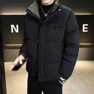 肌理感加厚立领羽绒服男装玉米格冬装外套YR791-P180
