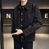 男士泡泡纱拼色夹克翻领立体裁休闲透气衬衫外套JK2288-P80，男装夹克，电商D236（原A051）