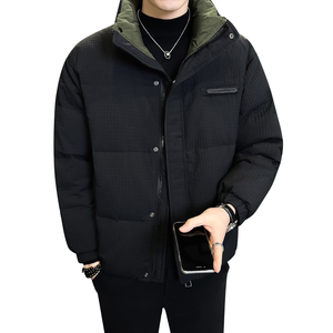 肌理感加厚立领羽绒服男装玉米格冬装外套YR791-P180图片