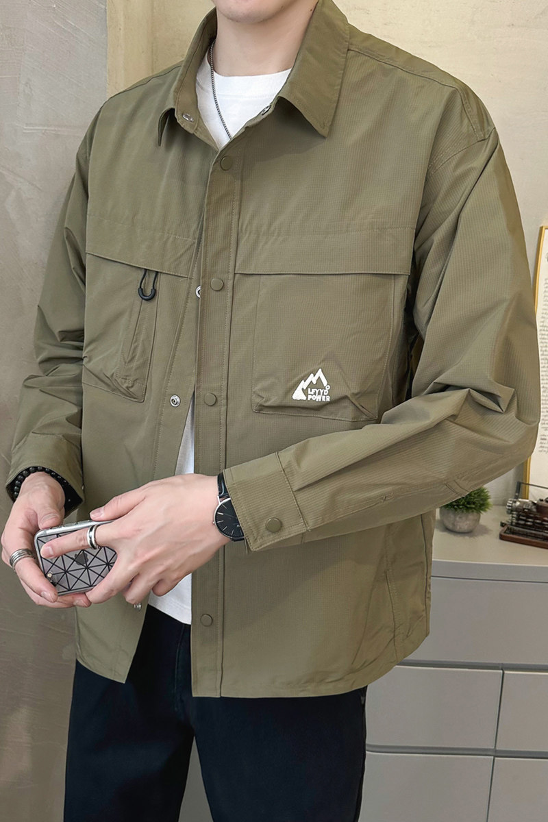 2025秋装新款翻领衬衫领夹克外套男JK009-P95,男装夹克,电商D236（原A051）