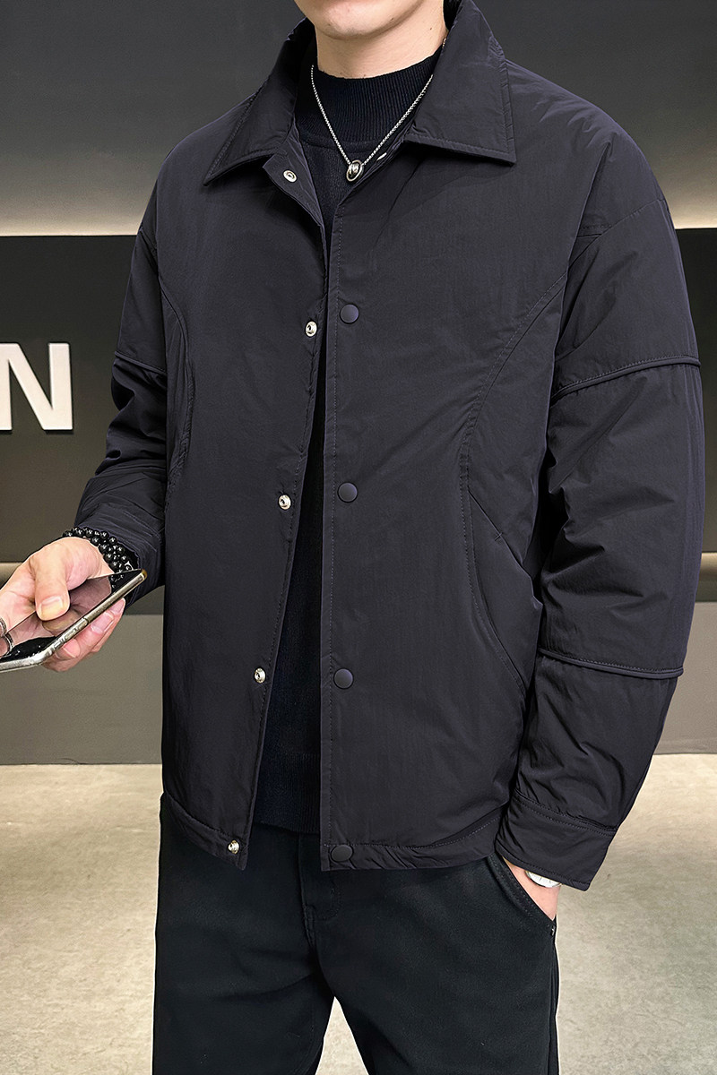 白鸭绒羽绒服男翻领纯色帅休闲百搭外套潮流YR800-P200,男装羽绒服,电商D236（原A051）