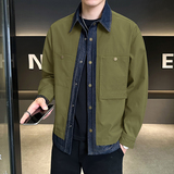 牛仔拼接假两件翻领夹克男潮牌设计感百搭外套JK2290-P110,男装夹克,电商D236(原A051), 牛仔拼接假两件翻领夹克男潮牌设计感百搭外套JK2290-P110,男装夹克,电商D236(原A051),