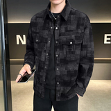 拔印格纹牛仔外套翻领复古休闲衬衣迷彩夹克男JK2289-P95,男装工装外套,电商D236(原A051), 拔印格纹牛仔外套翻领复古休闲衬衣迷彩夹克男JK2289-P95,男装工装外套,电商D236(原A051),