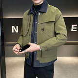 牛仔拼接假两件翻领夹克男潮牌设计感百搭外套JK2292-P120，男装夹克，电商D236（原A051）