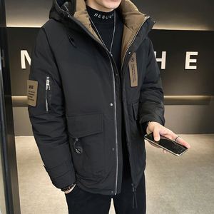 工装连帽羽绒服男装大码冬季外套YR210-P195图片