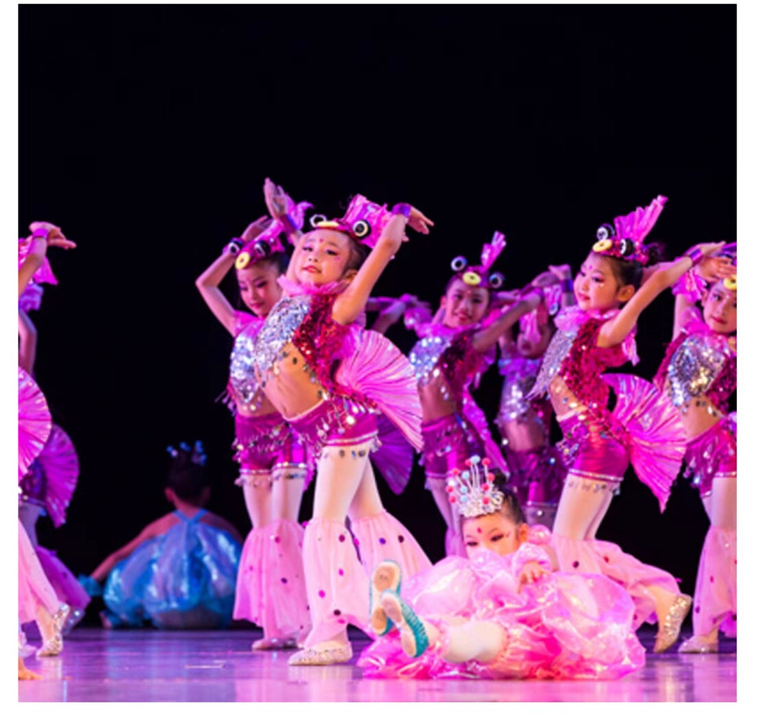 小鱼儿吹泡泡的鱼演出服小鱼表演服动物儿童古典舞蹈幼儿鱼儿服装