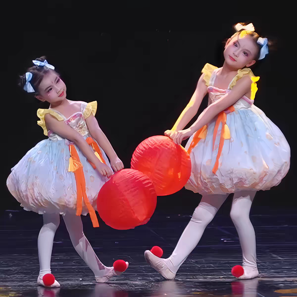 月亮怎么不见了儿童舞蹈演出服六一群舞喜庆古典舞中国风表演服装