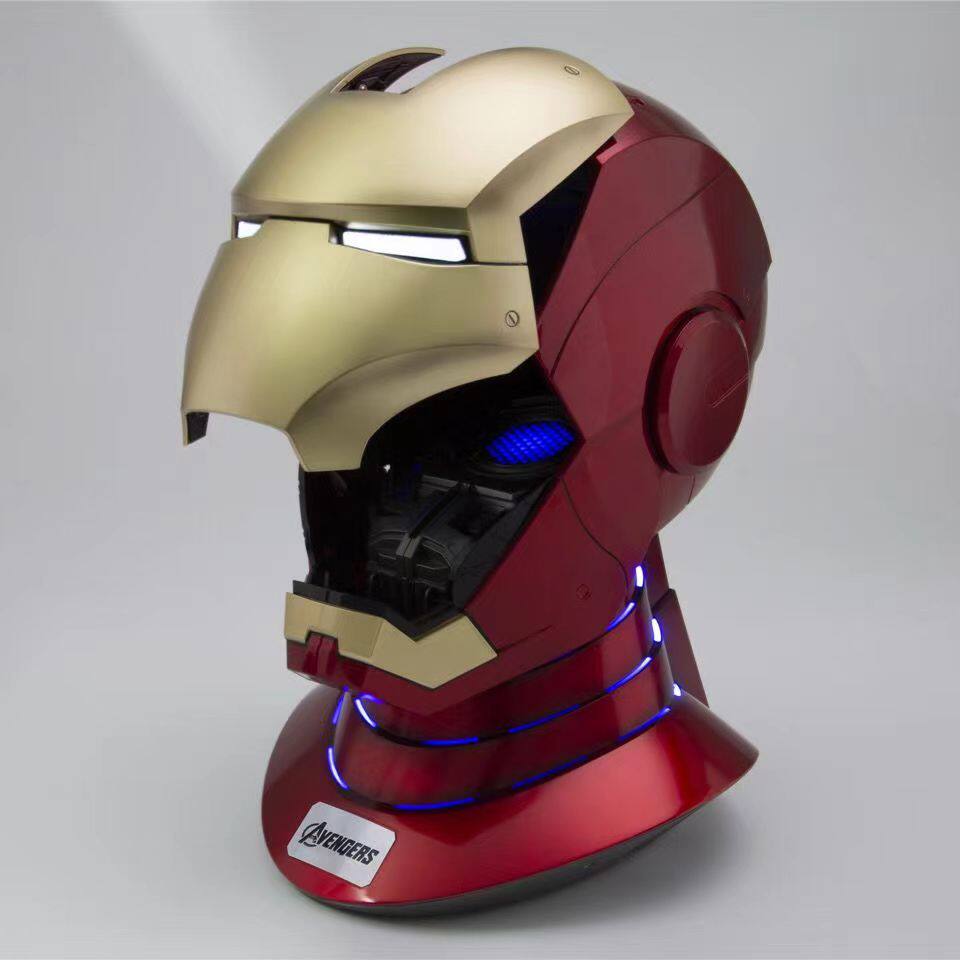 现货mk5头盔贾维斯钢铁侠1:1真人可穿戴变形声控智能自动多片开合