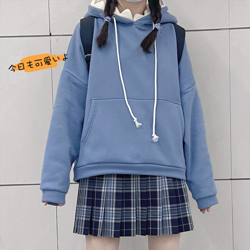 原创宅萌鲨鱼连帽春秋宽松卫衣