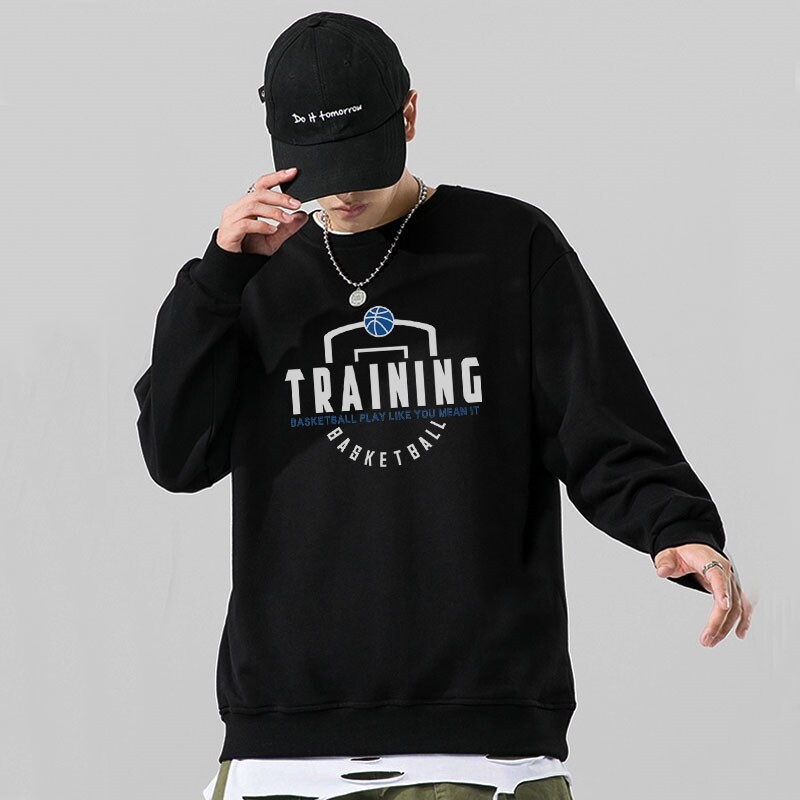 新款秋季卫衣男ins宽松潮流百搭秋冬款灰色圆领W040P35加绒,男装卫衣,星座414A-1（原B215-1）
