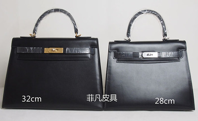 box皮单肩斜挎手提凯莉包外缝