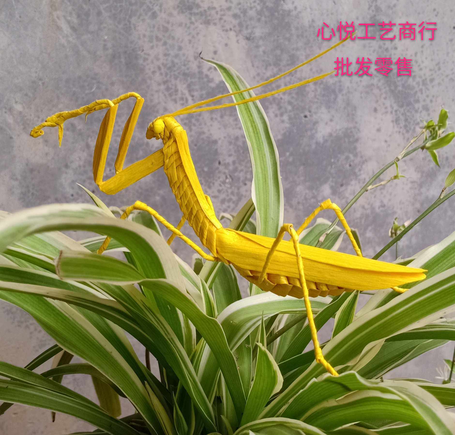 仿棕编草编螳螂蚂蚱孔雀动物昆虫地方特色民间手工制作摆件时尚创