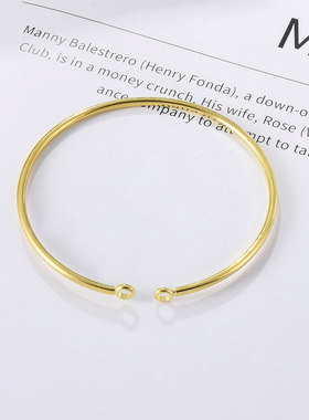 雅缤唐风女士黄铜光面手镯