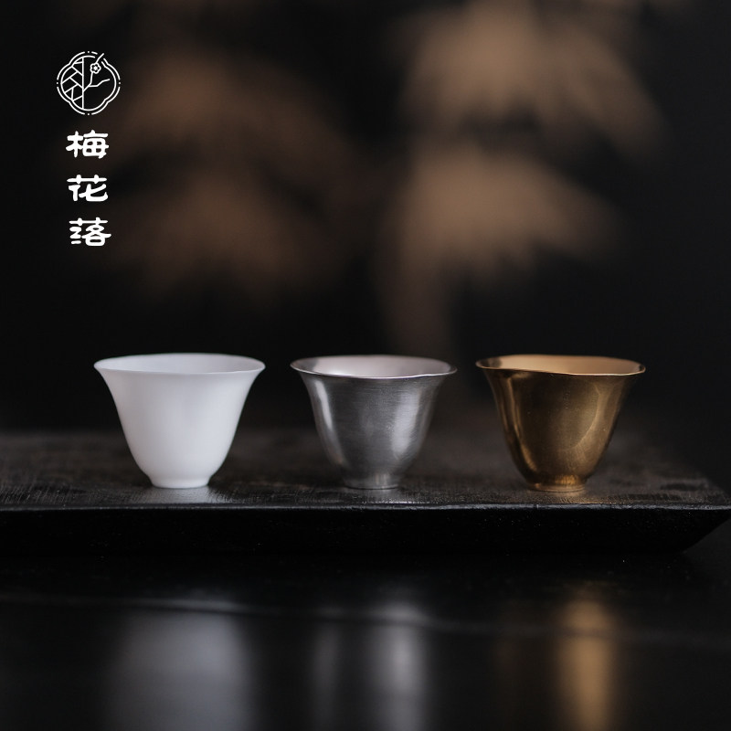 梅花落吴燕辉手作铃铛杯银釉侘寂