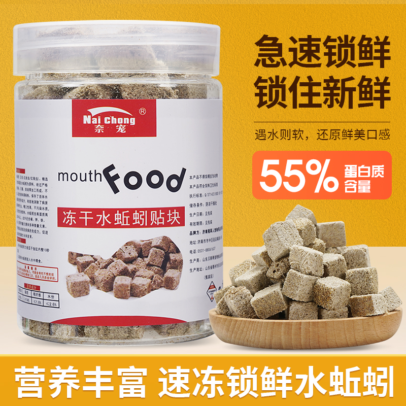 冻干水蚯蚓粘贴鱼粮红线虫小型鱼贴块饲料热带斑马天使锦鲤金鱼食