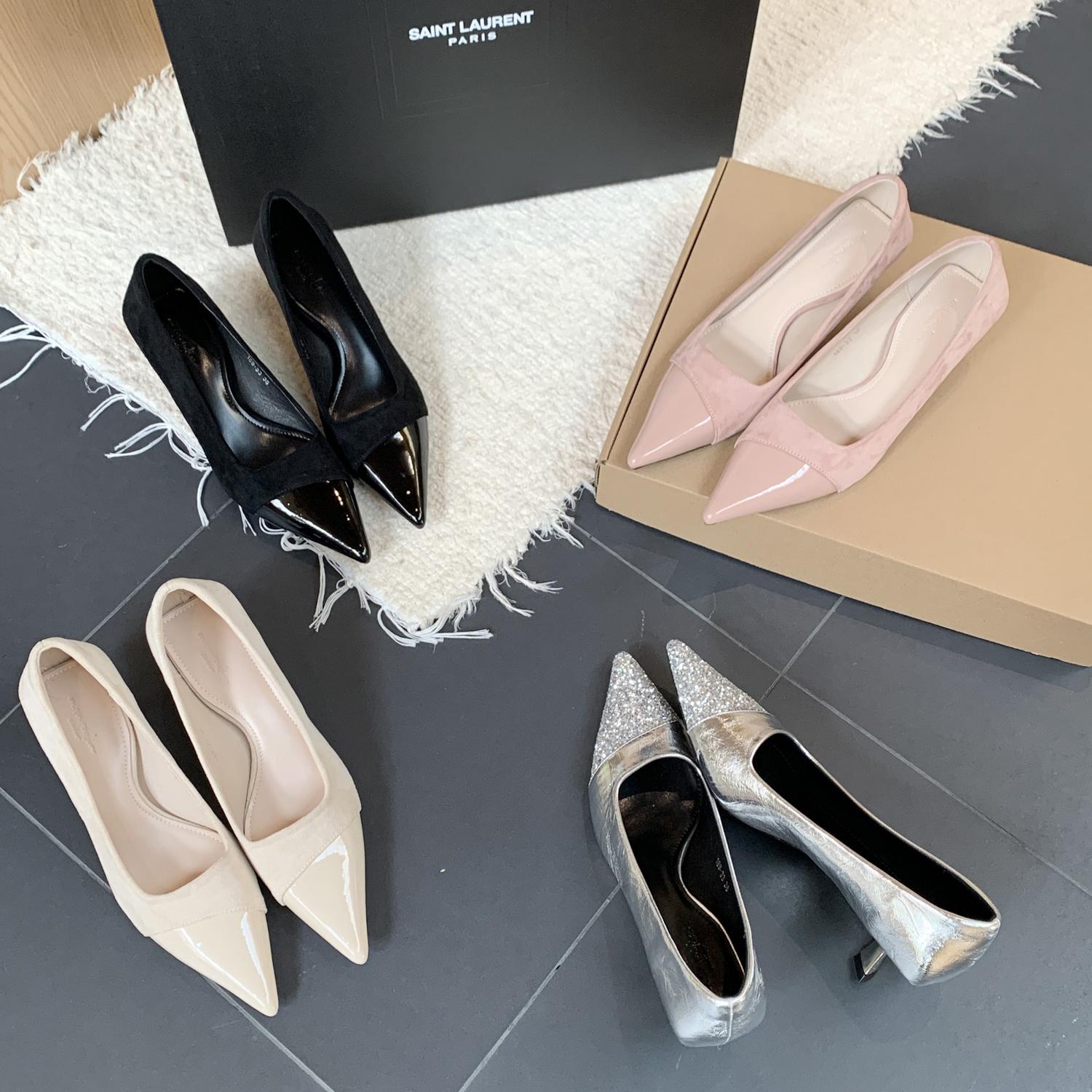 2025春秋法式气质尖头细跟单鞋