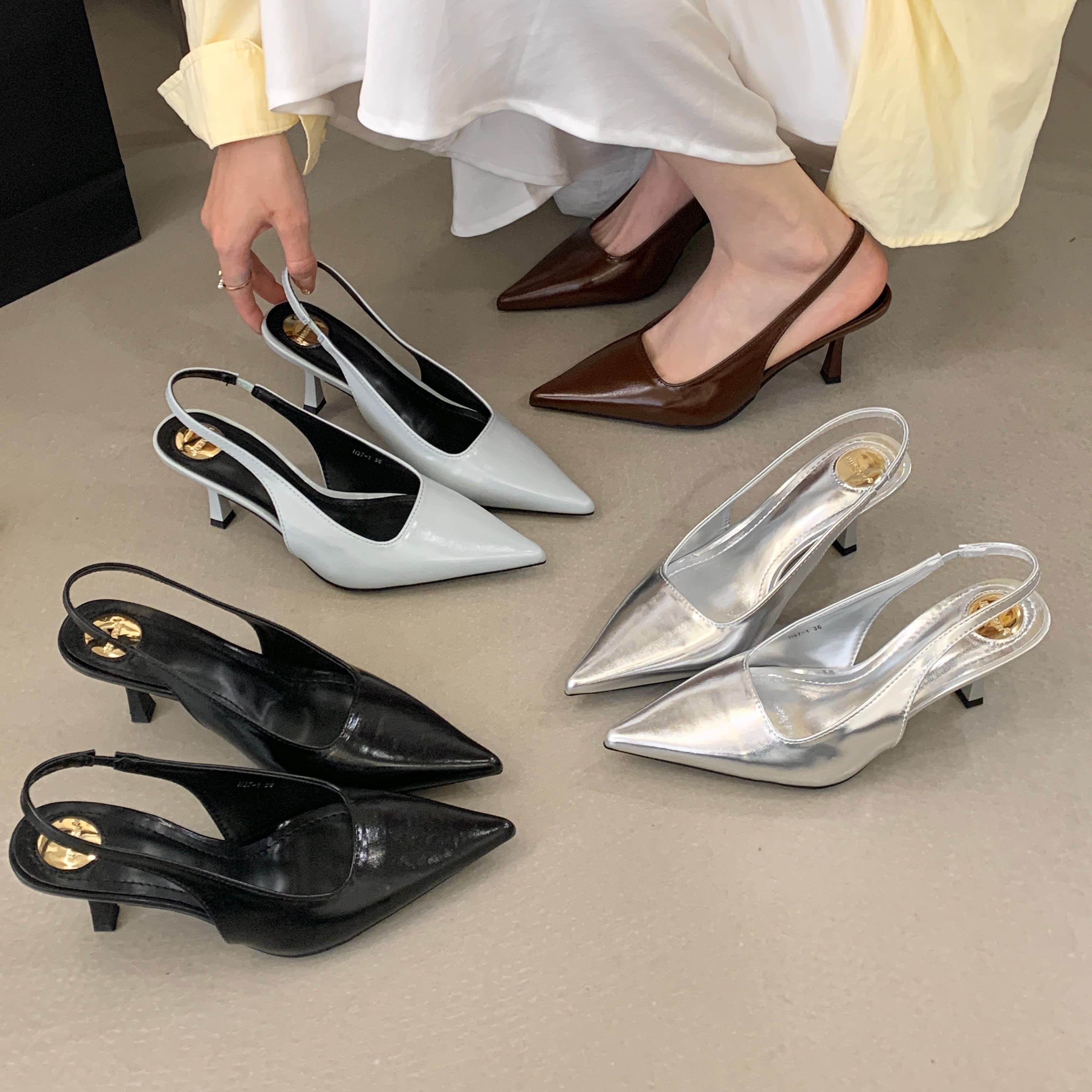 韩式气质尖头细跟浅口单鞋女漆皮后空凉鞋轻熟风名媛小个子高跟鞋,女鞋,浅口单鞋,淘宝优惠券,粉丝福利购,淘宝优惠卷