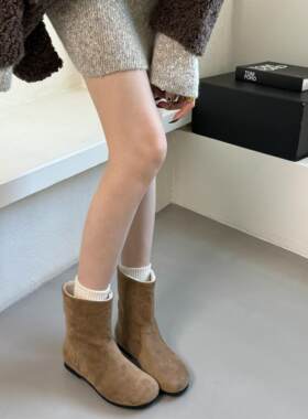 韩版圆头雪地靴女子冬季保