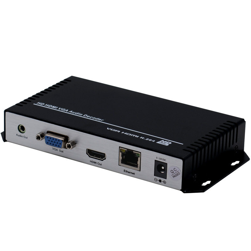 欧柏锐HDMI VGA视频高清解码 IP网络监控摄像转HDMI高清信号输出