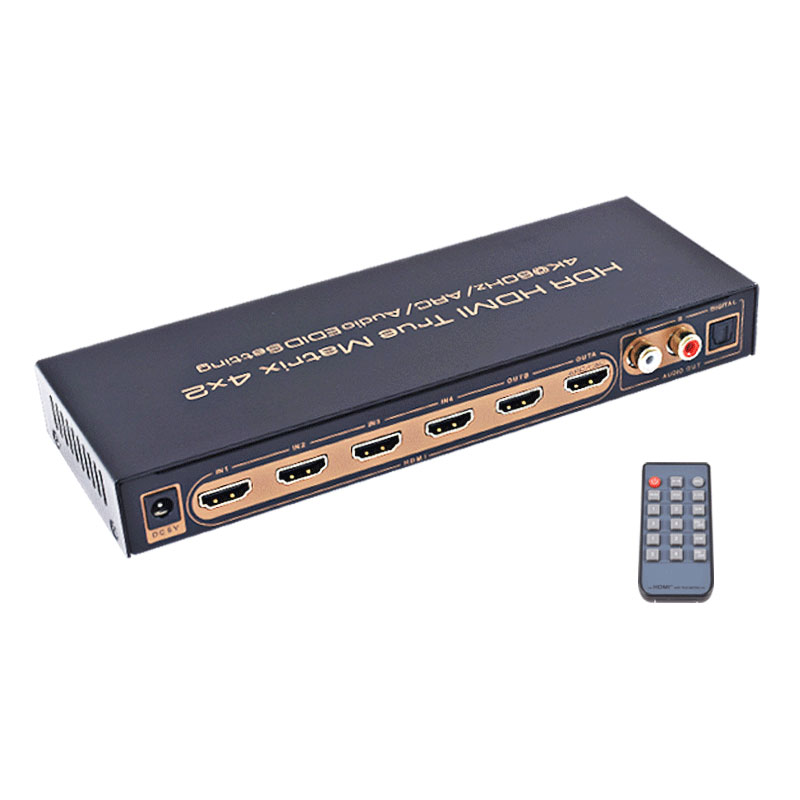 AIS艾森 2.0hdmi切换器4进2出矩阵 高清4K@60 四进二出电脑监控切