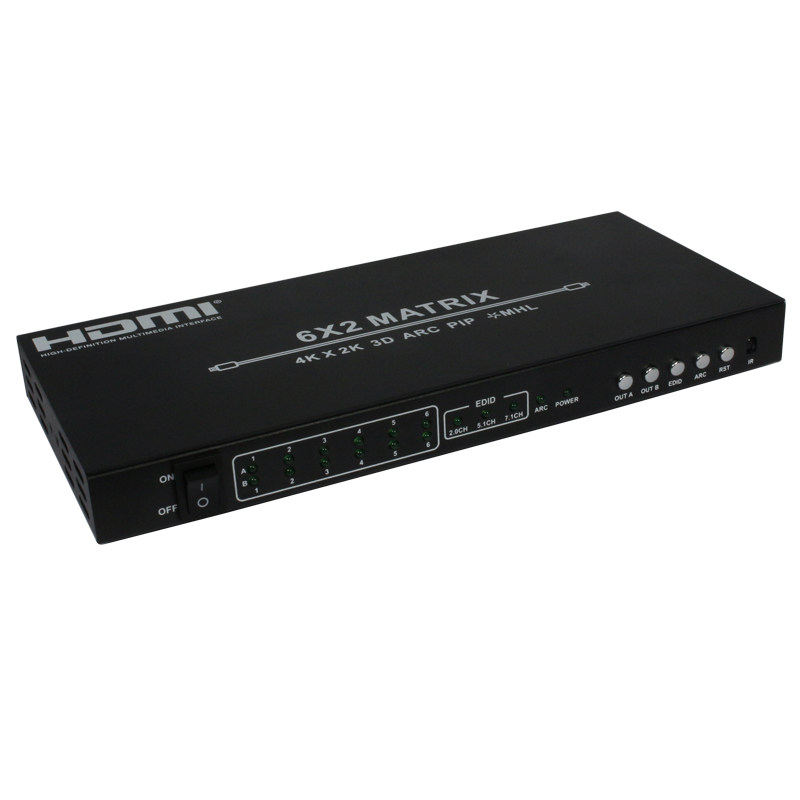4K HDMI 矩阵 六进二出 6进2出HDMI矩阵切换器ARC画中画NS-862