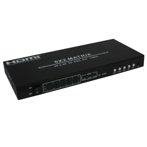 4K HDMI 矩阵 六进二出 6进2出HDMI矩阵切换器ARC画中画NS-862