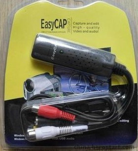 电脑WIN7 Easycap音视频USB采集卡 电脑监控用莲花头采集盒AV接头