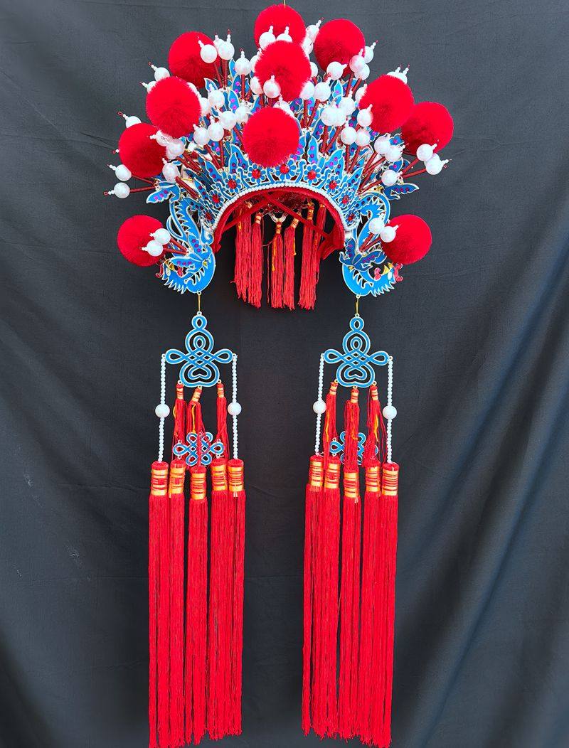 俏花旦 绒球凤冠霞帔头饰 中式婚礼舞台演出走秀摄国潮凤冠帽子,女装/女士精品,民族服装/舞台装,淘宝优惠券,粉丝福利购,淘宝优惠卷