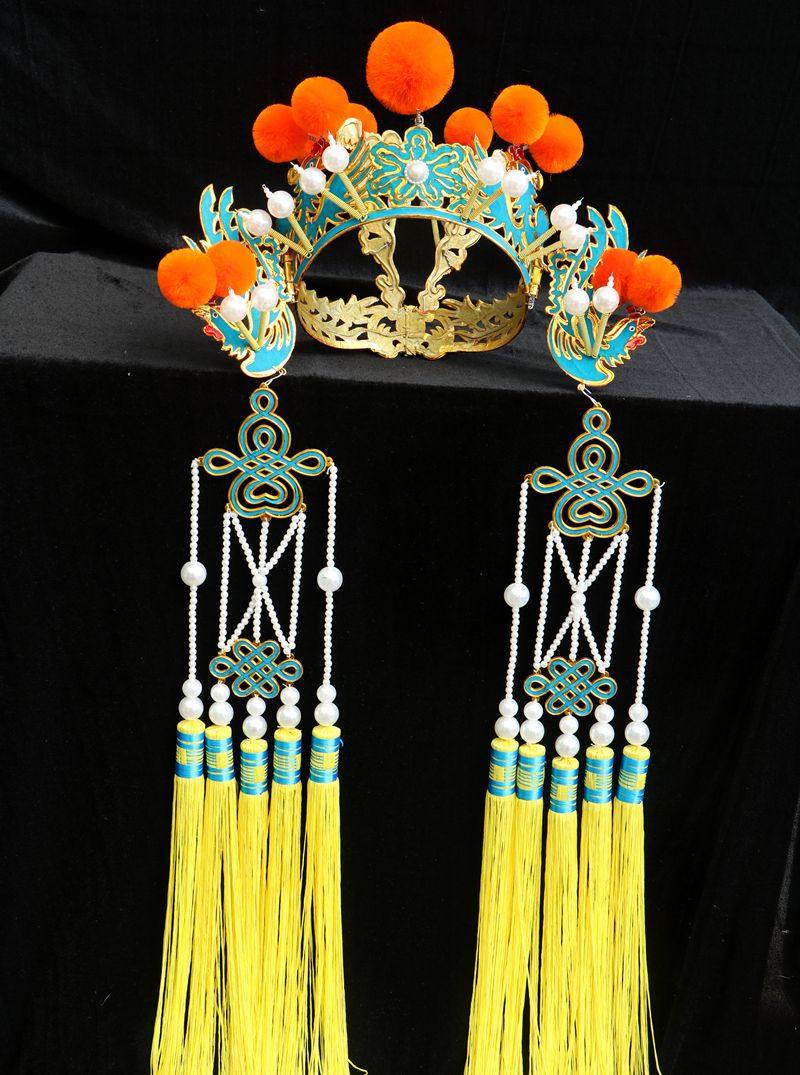 戏曲老旦套翅京剧盔头盔帽晋剧戏帽老旦额子女驸马套老旦头饰