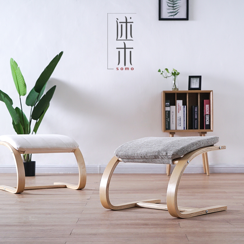 圆脚凳弯曲木弧形脚踏