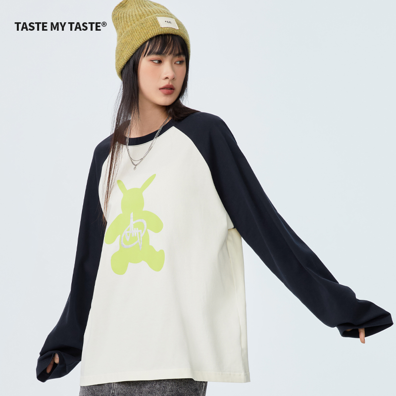 TasteMyTaste插肩袖长袖潮T恤