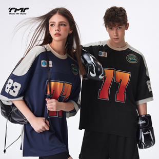 国潮宽松百搭半袖 TMT T恤男女夏季 美式 上衣 复古休闲篮球运动短袖