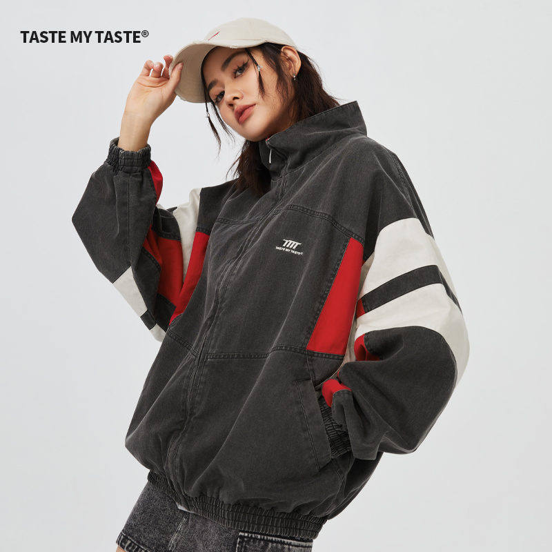 美式休闲复古机车夹克外套棒球服