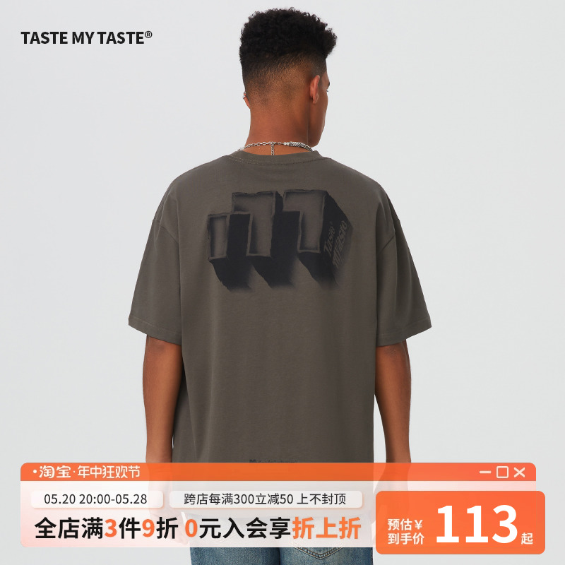 TasteMyTaste印花短袖T恤美式