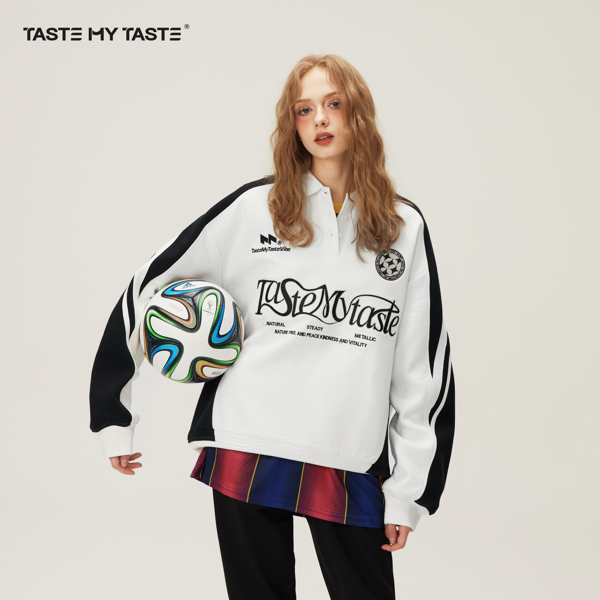 TMT美式复古运动polo领卫衣