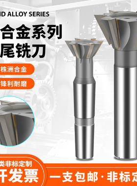 镶合金燕尾刀直柄钨钢燕尾槽铣刀锥柄45度55度60度反倒角20 30 40