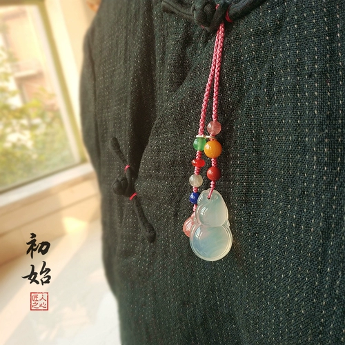 Ретро ципао, подвеска, белое ханьфу из белого нефрита, агатовый брелок, китайский стиль