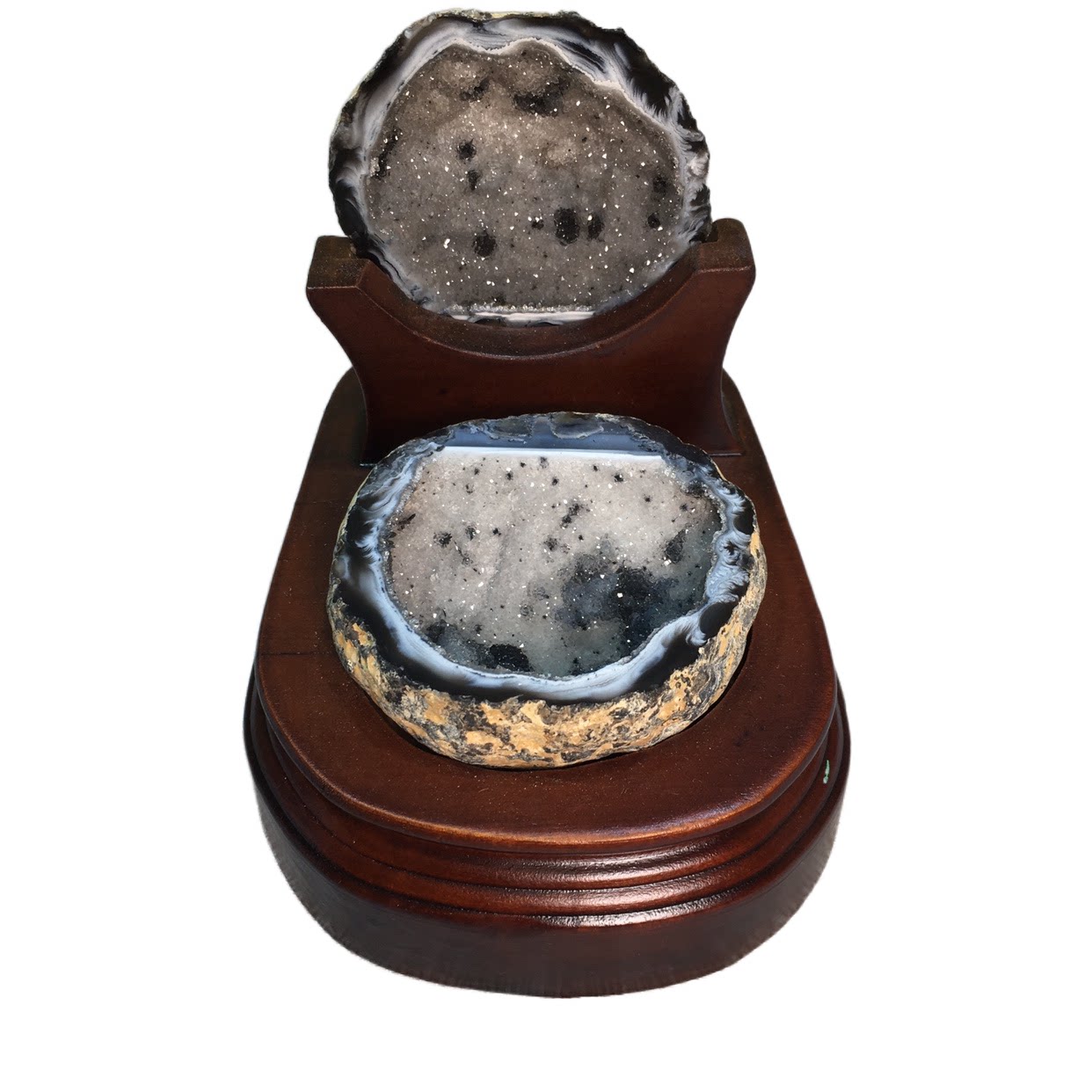 天然原矿水晶聚宝盆摆件缠丝玛瑙盆家居办公摆放饰品消磁