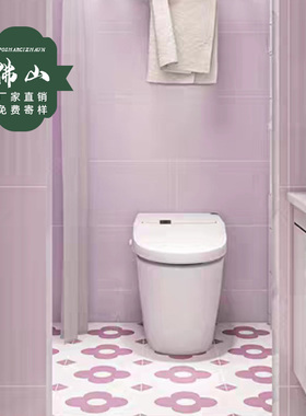 北欧风格紫色小花砖厨房卫生间阳台地砖丁香紫马卡龙墙砖300MM