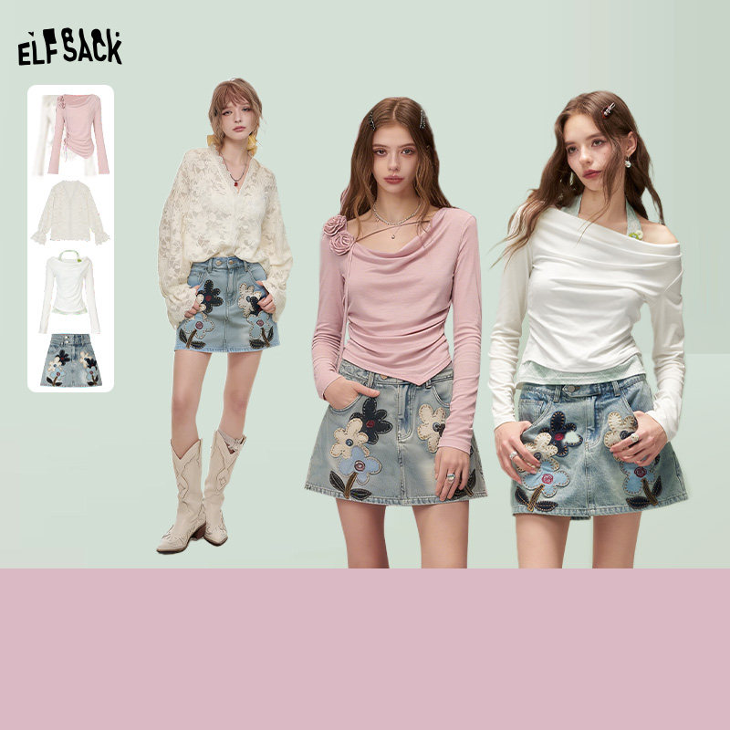 【李佳琦直播间】妖精的口袋蕾丝衫/荡领T恤/半身裙