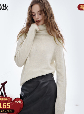妖精的口袋【100%绵羊毛】高领软糯针织衫女2025秋冬新款内搭毛衣