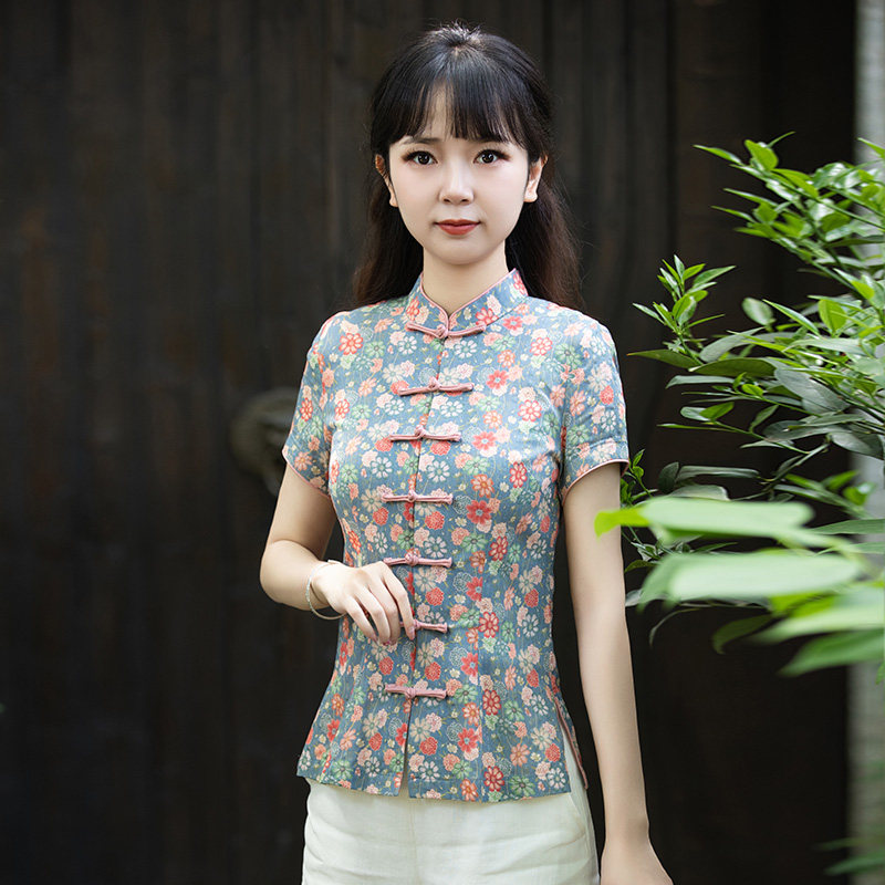 唐装女中国风夏季短袖中式女装