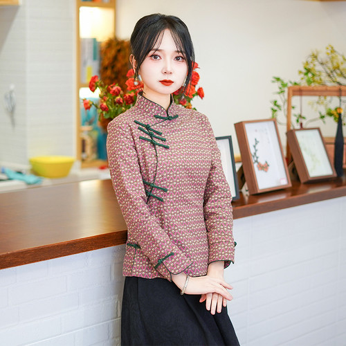 筠雅春季新款中国风唐装上衣修身显瘦气质减龄款新中式女装25J033