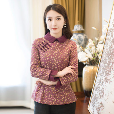 女装旗袍式上衣中式盘扣复古唐装