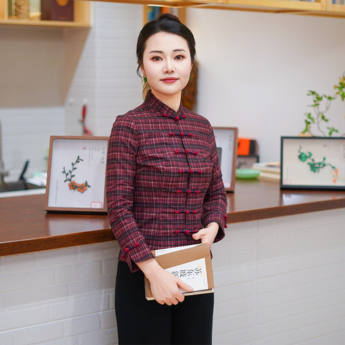 筠雅春季新款新中式复古显瘦旗袍式上衣时尚气质唐装上衣女25J100