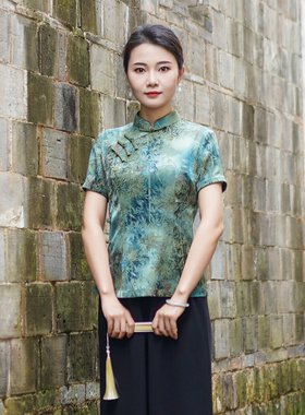 筠雅夏季新款唐装女中国风改良旗袍上衣显瘦百搭新中式女装24J212