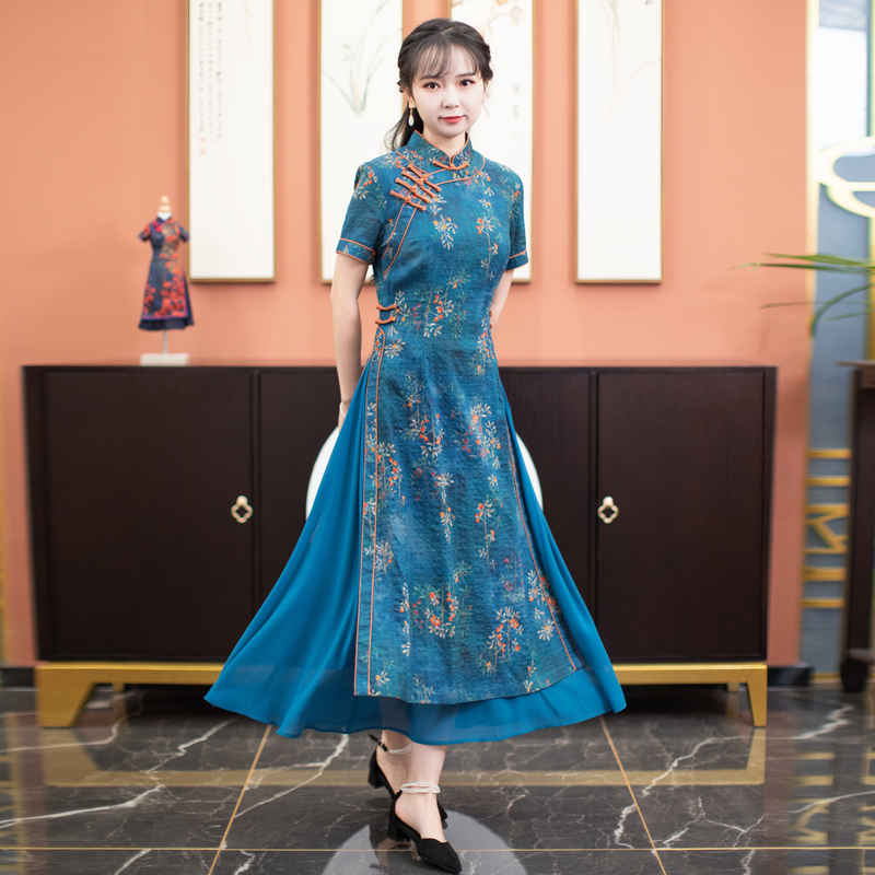 中国连衣裙筠雅洋气旗袍