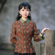 女中国风中式 女装 盘扣上衣旗袍式 茶服棉麻外套中式 复古时尚 唐装