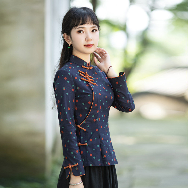 筠雅棉麻唐装女中国风上衣改良时尚新款复古禅服茶服盘扣中式女装