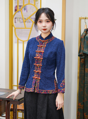 筠雅春季新款唐装中国风女装年轻款收腰显瘦新中式盘扣上衣25J008